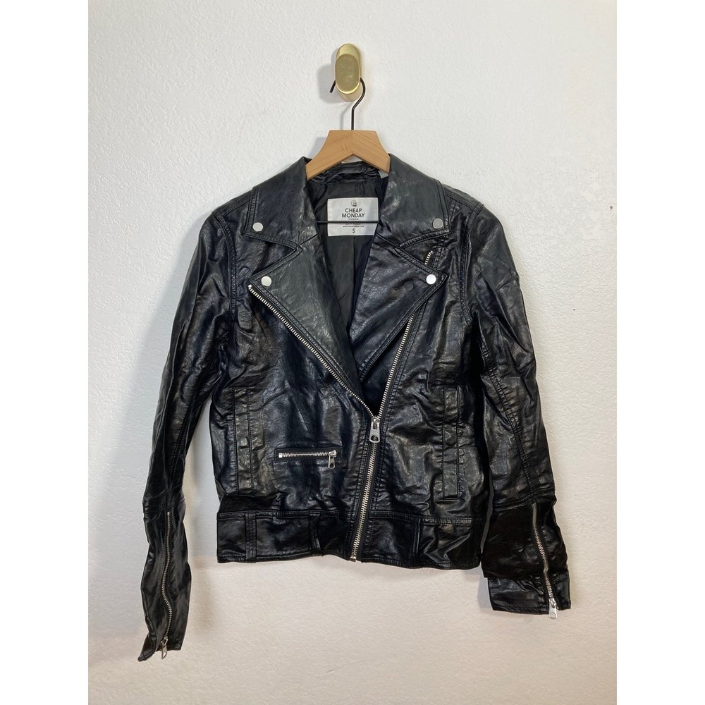 Cheap Monday Black Punch Biker Jacket size small